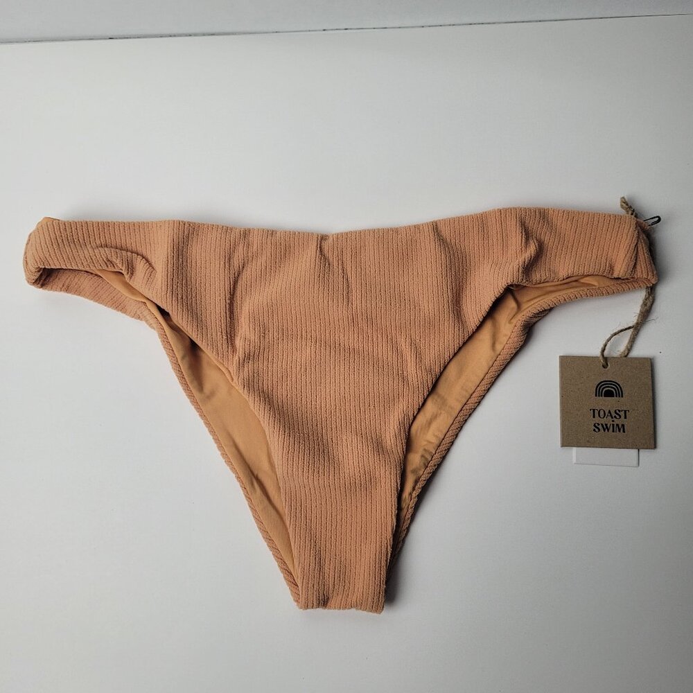 Free People Toast Swim Low Rise Hipster Dusty Coral Rib Sz M NWT